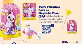 Bol.com ZURU Pets Alive Polly de Magische Vogel aanbieding