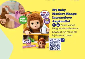 Bol.com My Baby Monkey Mango Interactieve Aapknuffel aanbieding