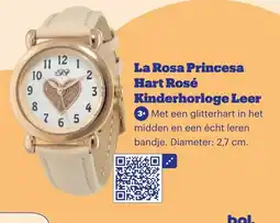 Bol.com La Rosa Princesa Hart Rosé Kinderhorloge Leer aanbieding