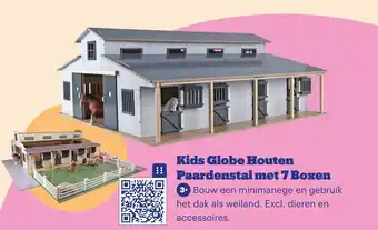 Bol.com Kids Globe Houten Paardenstal met 7 Boxen aanbieding