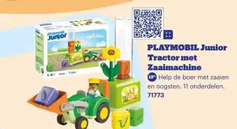 Bol.com PLAYMOBIL Junior Tractor met Zaaimachine aanbieding
