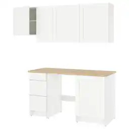 IKEA Knoxhult ikea keukenopstelling met onderkasten, lades en bovenkasten, aanrechtblad in houteffect aanbieding