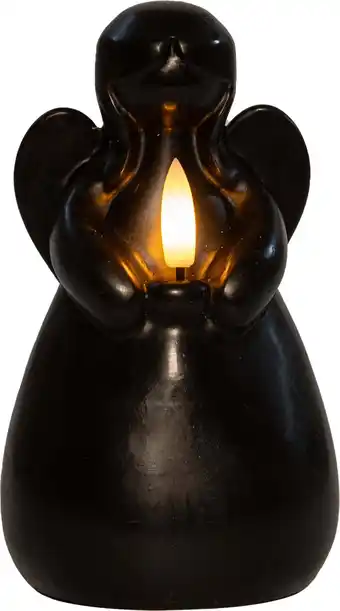 Intratuin Anna's Collection LED stompkaars Ange engel zwart D 8 H 14,5 cm aanbieding