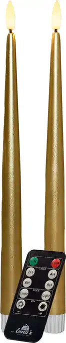 Intratuin Anna's Collection LED dinerkaars met timer goud D 2,2 H 30 cm 2 stuks aanbieding