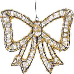 Intratuin Lumineo kersthanger strik zwart met verlichting 38 x 4,5 x 34 cm aanbieding