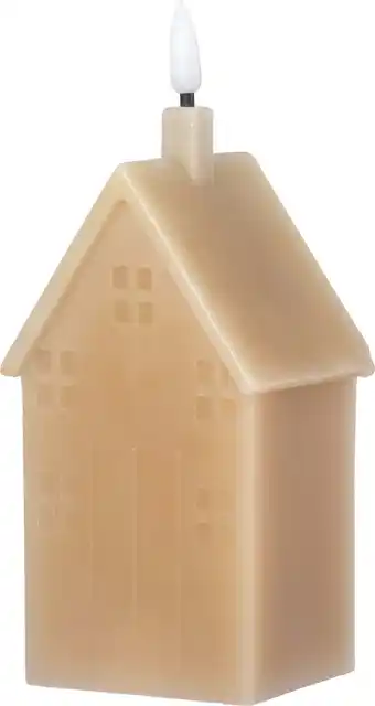 Intratuin Intratuin LED stompkaars huis Tebi licht bruin 7,5 x 7,5 x 17,5 cm aanbieding