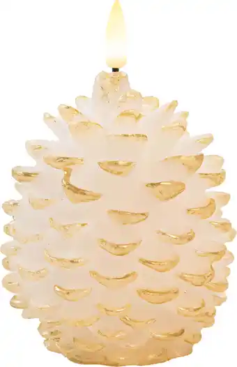 Intratuin Anna's Collection LED stompkaars Podo dennenappel wit D 12 H 10 cm aanbieding