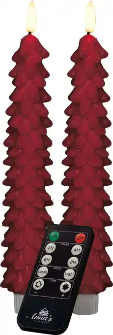 Intratuin Anna's Collection LED dinerkaars Rambu kerstboom bordeaux D 2,2 H 23 cm aanbieding