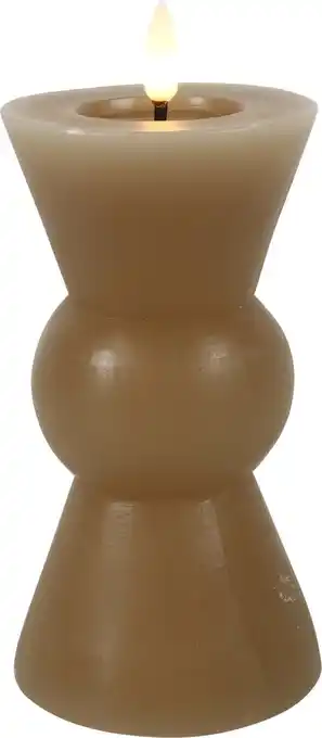 Intratuin Countryfield LED kaars Lyon beige D 8 H 18 cm aanbieding
