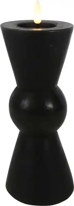 Intratuin Countryfield LED kaars Lyon zwart D 8,5 H 22 cm aanbieding