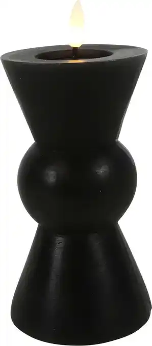 Intratuin Countryfield LED kaars Lyon zwart D 8 H 18 cm aanbieding