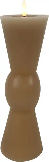 Intratuin Countryfield LED kaars Lyon beige D 8,8 H 27 cm aanbieding