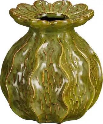 Intratuin Mica Decorations vaas Marly groen D 16,5 H 17,5 cm aanbieding