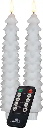 Intratuin Anna's Collection LED dinerkaars Rambu kerstboom wit D 2,2 H 23 cm aanbieding