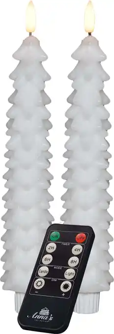 Intratuin Anna's Collection LED dinerkaars Rambu kerstboom wit D 2,2 H 23 cm aanbieding