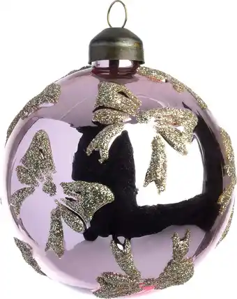 Intratuin Intratuin kerstbal Bo strikjes roze / goud D 8 cm aanbieding