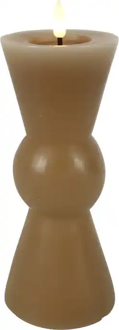 Intratuin Countryfield LED kaars Lyon beige D 8,5 H 22 cm aanbieding