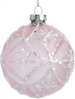 Intratuin Intratuin kerstbal Alloway roze bloem D 8 cm aanbieding