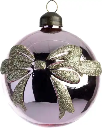 Intratuin Intratuin kerstbal Bo strik roze / goud D 8 cm aanbieding