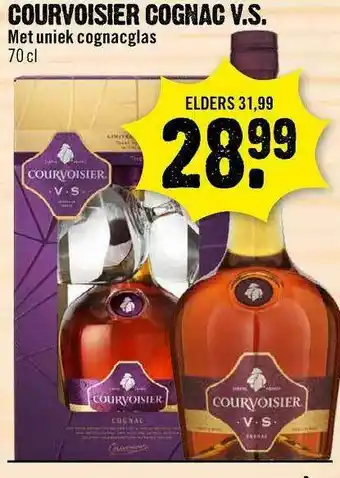 Dirck 3 Courvoisier Cognac V.S Met Uniek Cognacglas aanbieding