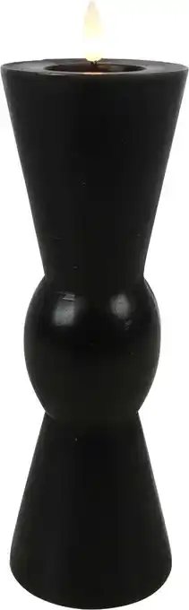 Intratuin Countryfield LED kaars Lyon zwart D 8,8 H 27 cm aanbieding