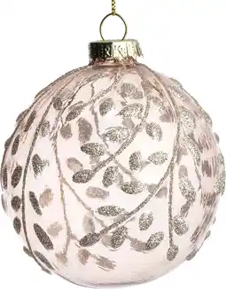 Intratuin Intratuin kerstbal Birsay roze bladeren D 8 cm aanbieding