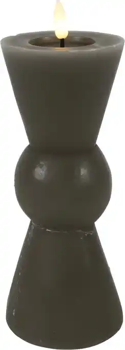 Intratuin Countryfield LED kaars Lyon grijs D 8,5 H 22 cm aanbieding