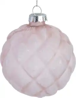 Intratuin Intratuin kerstbal Crathes roze ruit D 8 cm aanbieding