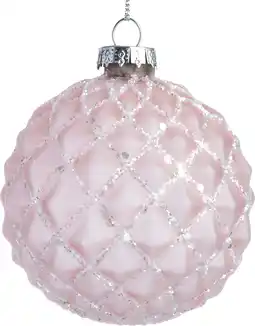 Intratuin Intratuin kerstbal Alloway roze ruit D 8 cm aanbieding