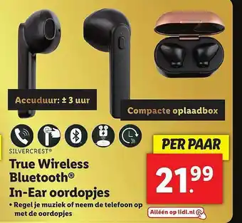 Lidl Silvercrest® True Wireless Bluetooth® In-Ear Oordopjes aanbieding