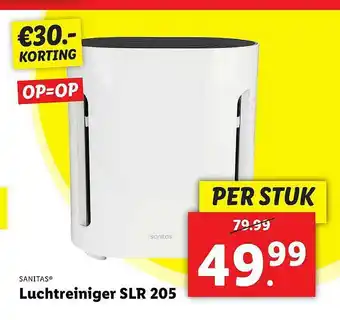 Lidl Sanitas®	Luchtreiniger SLR 205 €30.- Korting aanbieding