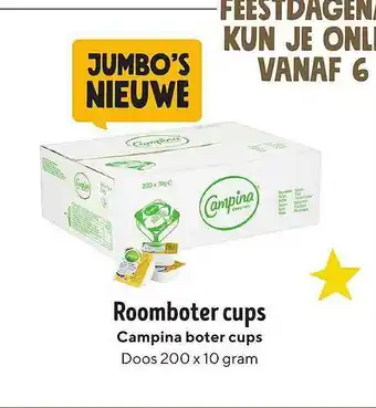 Jumbo Roomboter Cups Campina Boter Cups aanbieding