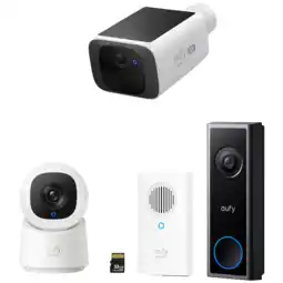 MediaMarkt Eufy Solocam S220 + Indoor Cam C220 Doorbell C30 With Chime Slimme Binnen- / Buitencamera Wit aanbieding
