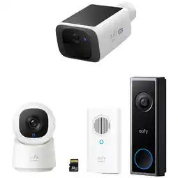 MediaMarkt Eufy Solocam S220 + Indoor Cam C220 Doorbell C30 With Chime Slimme Binnen- / Buitencamera Wit aanbieding