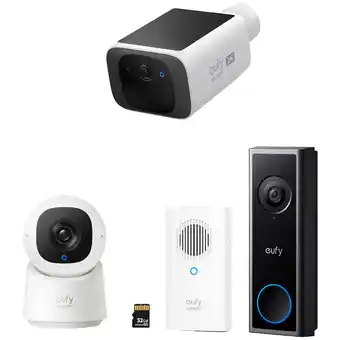 MediaMarkt Eufy Solocam S220 + Indoor Cam C220 Doorbell C30 With Chime Slimme Binnen- / Buitencamera Wit aanbieding