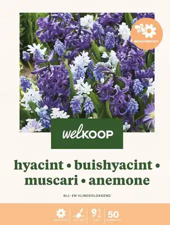Welkoop Welkoop Hyacint Blauwe druifjes Anemone Biodiversiteit - Bloembollen - Gemengd - 50stuks aanbieding