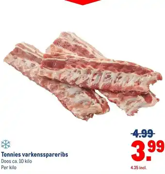 Makro Tonnies varkensspareribs Doos ca. 10 kilo aanbieding