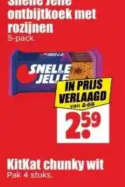 Dirk Snelle Jelle ontbijtkoek met rozijnen 5-pack. aanbieding