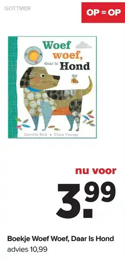 Baby-Dump Boekje Woef Woef, Daar Is Hond aanbieding
