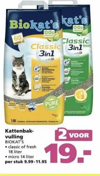 Ranzijn Kattenbakvulling Biokat's aanbieding