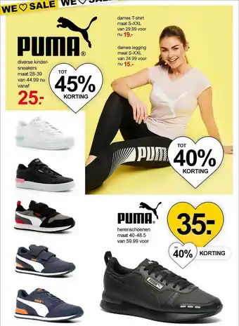 Scapino Puma Diverse Kindersneakers, Dames T-Shirt Of Dames Legging, Puma Herenschoenen 35% - 45% Korting aanbieding