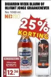 MCD Supermarkt DUJARDIN VIEUX BLAUW OF OLIFANT JONGE GRAANJENEVER aanbieding