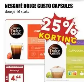 MCD Supermarkt NESCAFÉ DOLCE GUSTO CAPSULES aanbieding