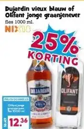 Boon`s Markt Dujardin vieux blauw of Olifant jonge graanjenever aanbieding
