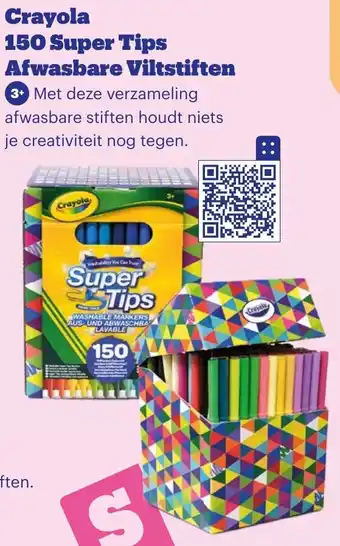 Bol.com Crayola 150 Super Tips Afwasbare Viltstiften aanbieding