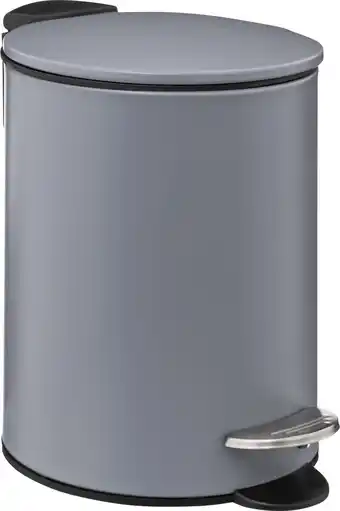 Bol.com 5Five Pedaalemmer - donkergrijs - metaal - 3L - 23 cm - soft close - voor badkamer en toilet aanbieding