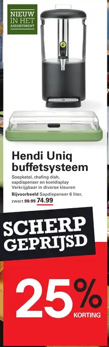 Sligro Hendi Uniq buffetsysteem aanbieding