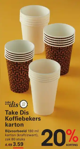Sligro Take Dis Koffiebekers karton aanbieding