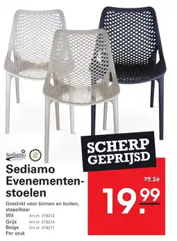 Sligro Sediamo Evenementen stoelen aanbieding