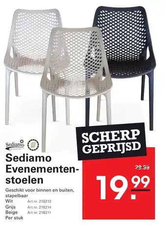 Sligro Sediamo Evenementen stoelen aanbieding